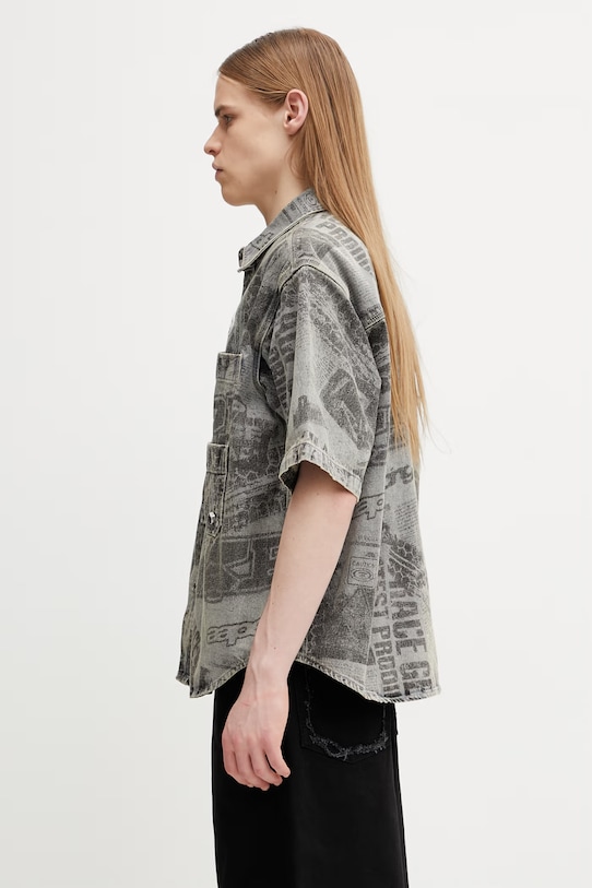 AAPE koszula jeansowa męska AAPSRM8570XAQ szary SS26