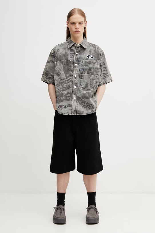 AAPE koszula jeansowa męska AAPSRM8570XAQ szary