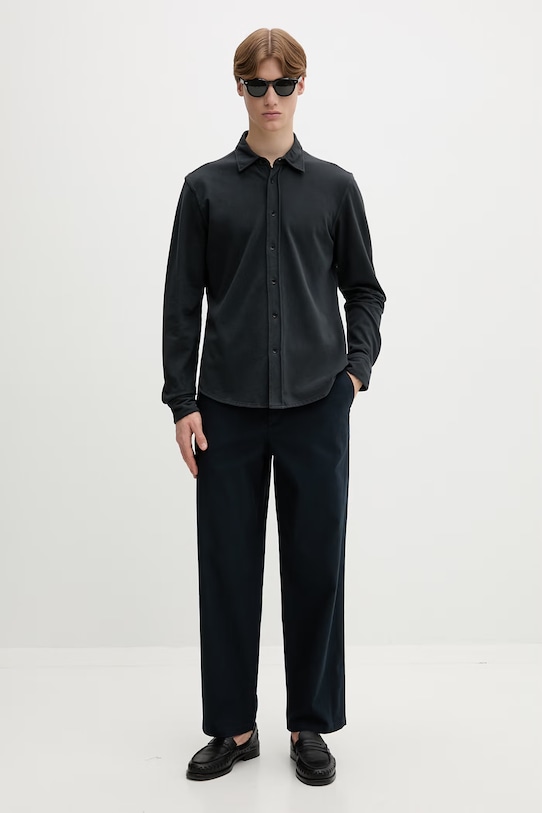 rag & bone koszula męska bawełniana RF1926SS2TM szary SS26