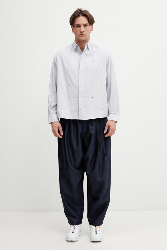 Ader Error koszula męska z cupro BP01SSSH0103SB niebieski