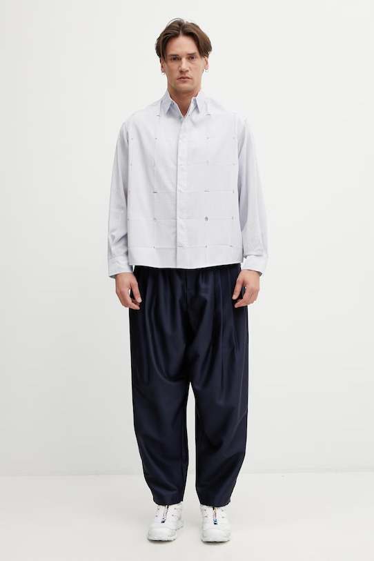 Ader Error koszula męska z cupro BP01SSSH0103SB niebieski