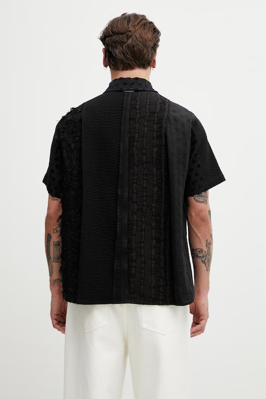 Odzież Ader Error koszula z bawełną męska BP01SSSH0202BK czarny