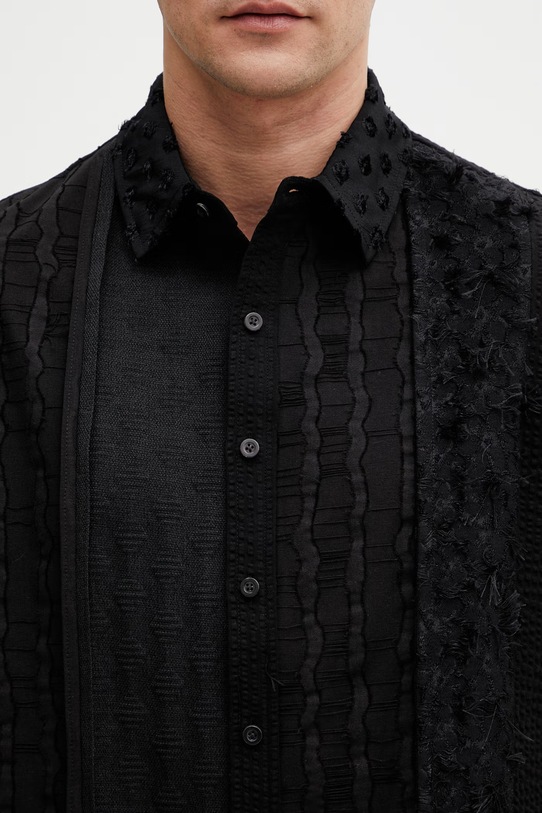 Ader Error koszula z bawełną męska czarny BP01SSSH0202BK