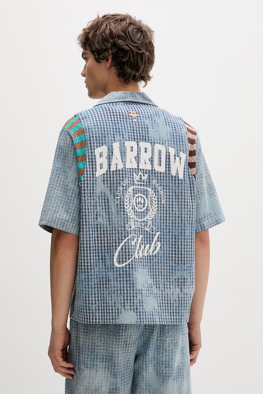 Barrow koszula bawełniana wzorzyste niebieski S6BWUASI055