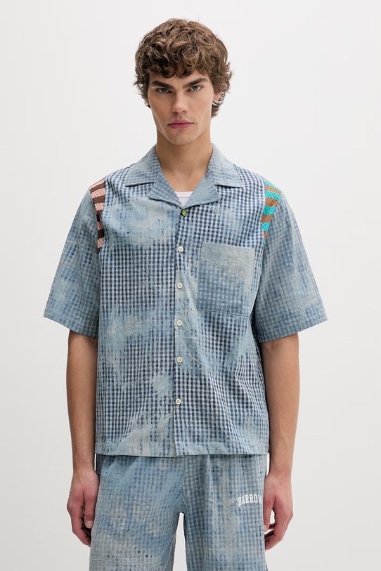 Odzież Barrow koszula bawełniana S6BWUASI055 niebieski