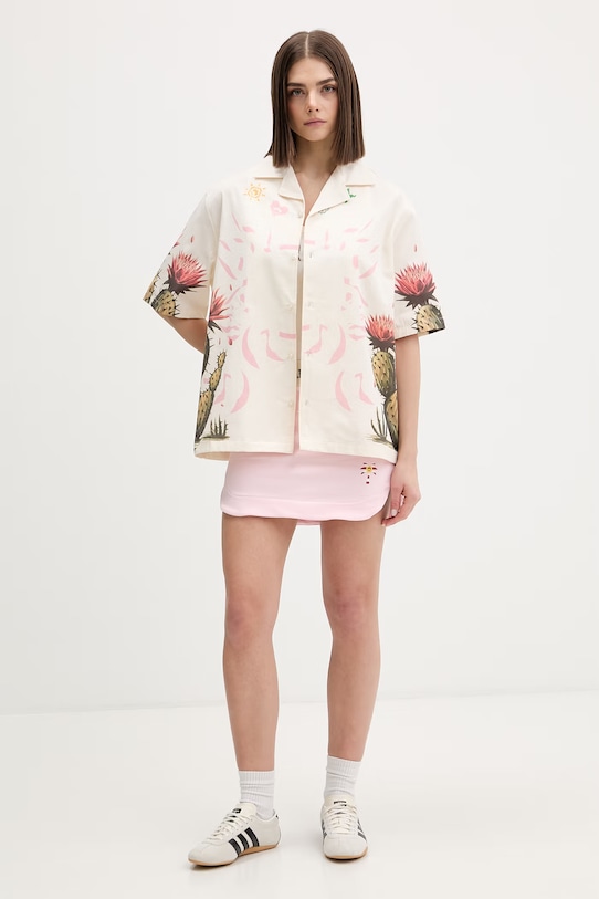 Barrow košile bavlněná S6BWUASI068 béžová SS26