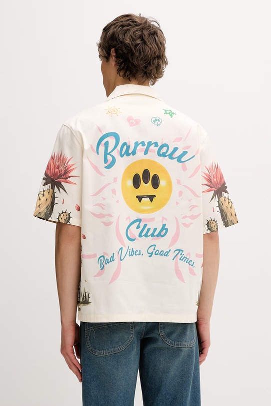 Odzież Barrow koszula bawełniana S6BWUASI068 beżowy