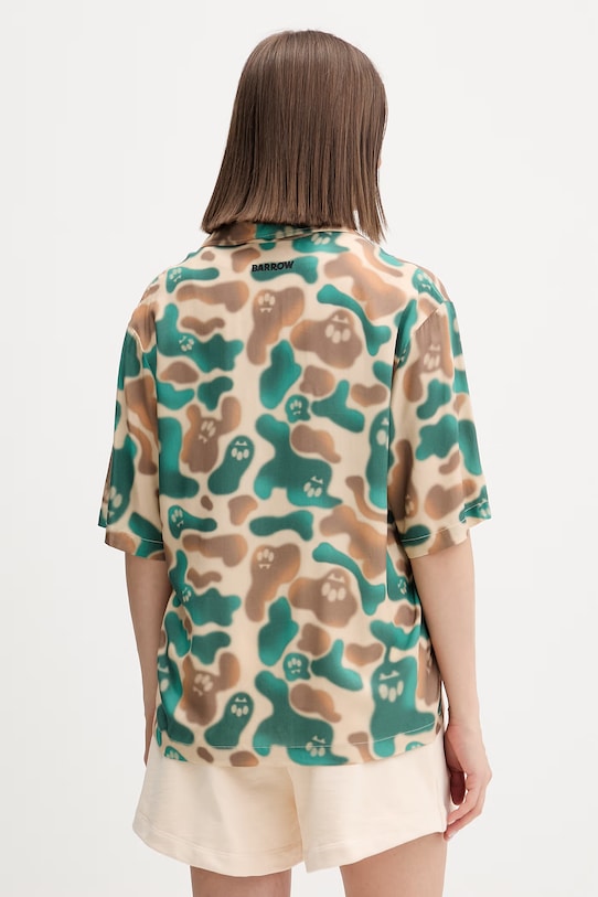 Oblečení Barrow košile z viskózy S6BWUASI113 béžová