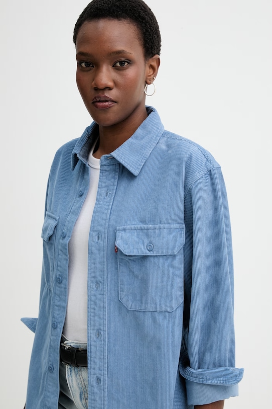 Levi's camicia in velluto a coste CLASSIC WORKER blu 19587