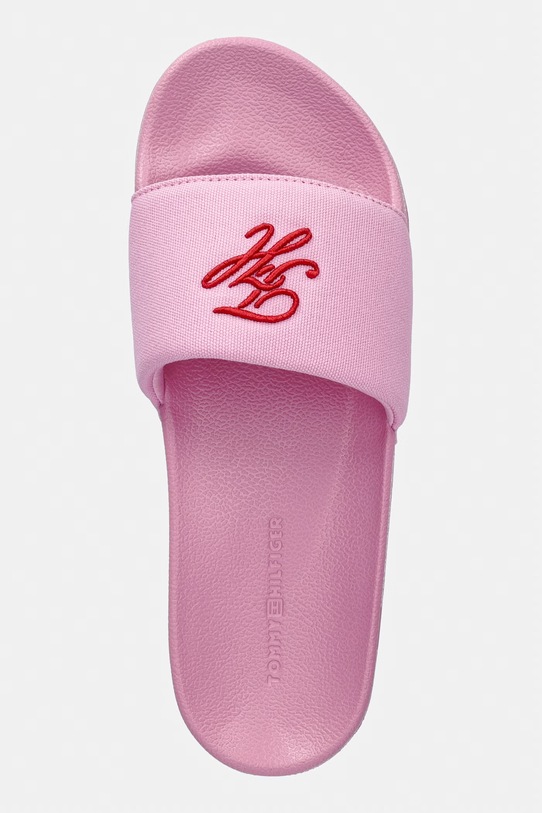 Tommy Hilfiger klapki damskie TH SCRIPT POOL SLIDE różowy FW0FW09286