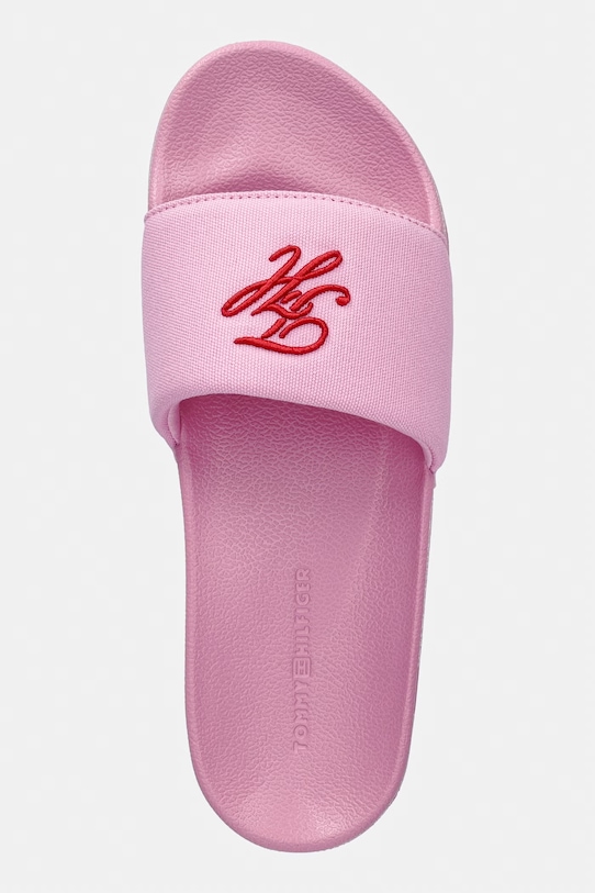 Tommy Hilfiger klapki damskie TH SCRIPT POOL SLIDE różowy FW0FW09286