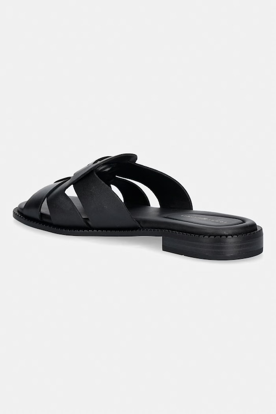 Boty Tommy Hilfiger pantofle dámské kožené COIN LEATHER SANDAL FW0FW09126 černá