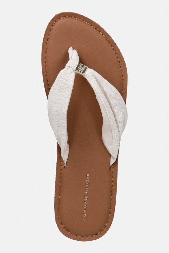 Tommy Hilfiger σαγιονάρες δίχαλο Γυναικεία TH LTR FOOTBED SUMMER SANDAL μπεζ FW0FW09194