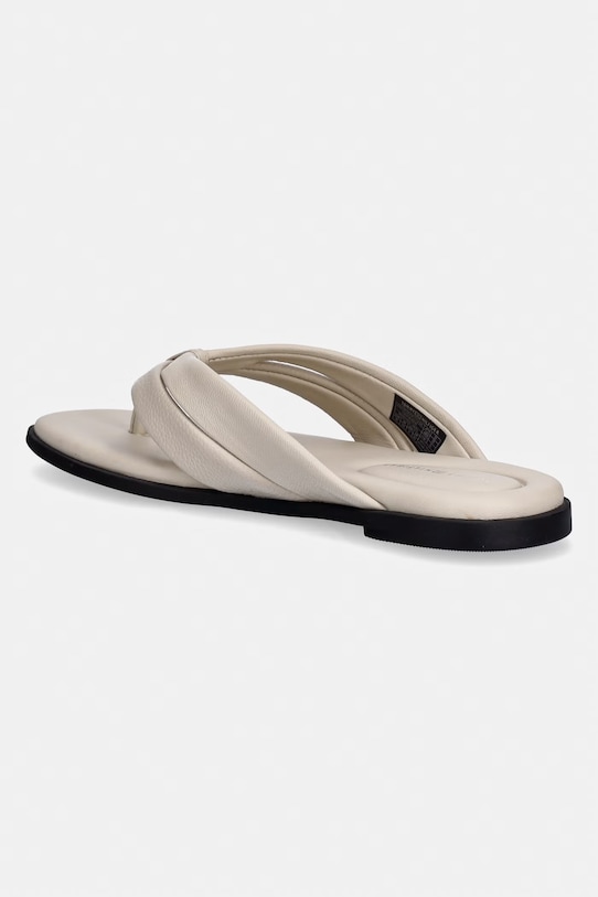 Obuwie Tommy Hilfiger japonki damskie skórzane ELEVATED TOE POST LTH SANDAL FW0FW09216 beżowy