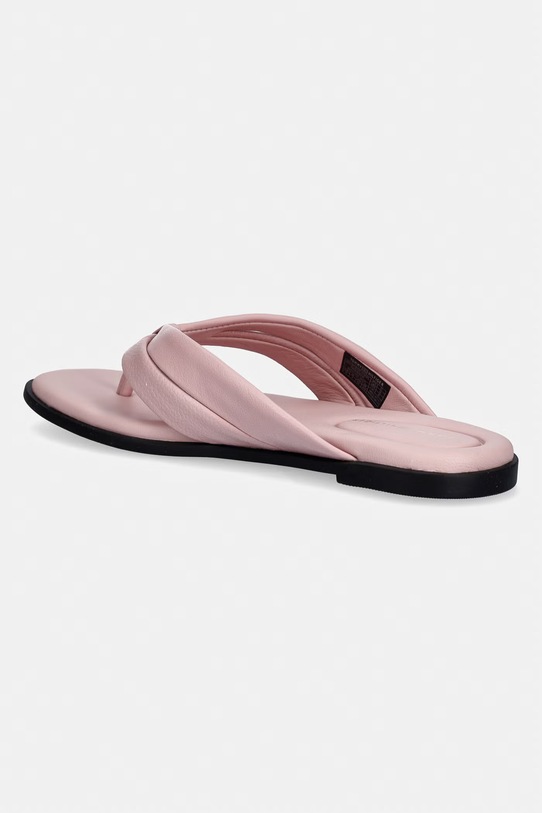 Obuwie Tommy Hilfiger japonki damskie skórzane ELEVATED TOE POST LTH SANDAL FW0FW09216 różowy