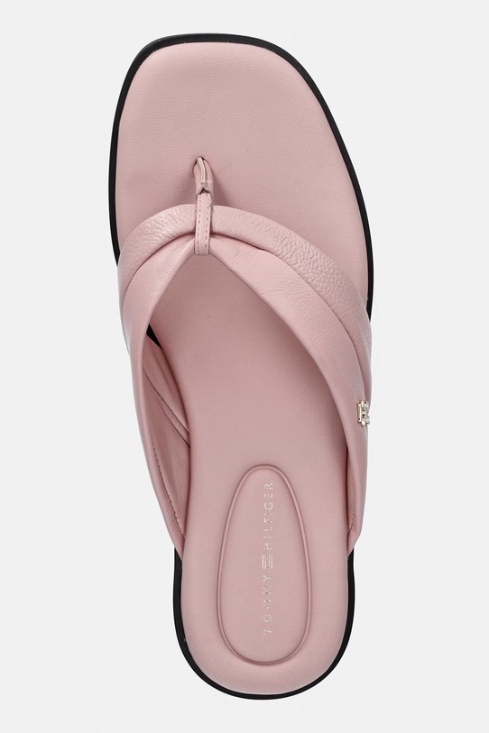 Tommy Hilfiger japonki damskie skórzane ELEVATED TOE POST LTH SANDAL różowy FW0FW09216