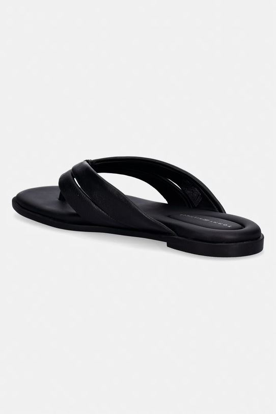 Obuwie Tommy Hilfiger japonki damskie skórzane ELEVATED TOE POST LTH SANDAL FW0FW09216 czarny