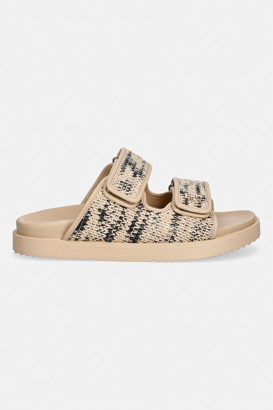 Tommy Hilfiger šľapky dámske DOUBLE STRAP RAFFIA SANDAL FW0FW09122 béžová SS26