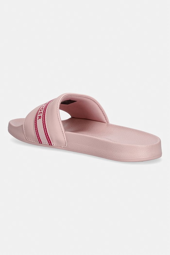 Obuwie Tommy Hilfiger klapki basenowe damskie TH WEBBING POOL SLIDE FW0FW09359 różowy