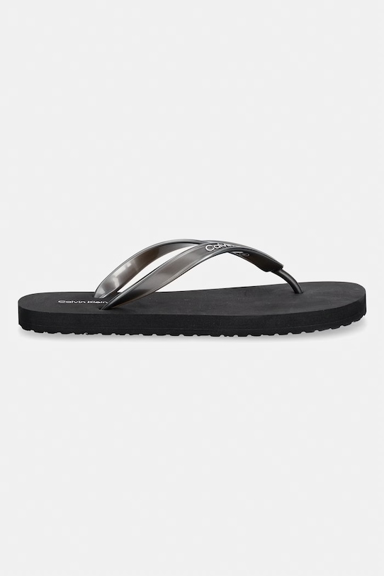 Calvin Klein șlapi pentru femei FLIP FLOP TPU METALLIC HW0HW02956 negru SS26