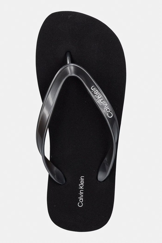 Calvin Klein žabky dámské FLIP FLOP TPU METALLIC černá HW0HW02956