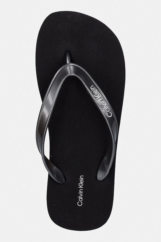 Calvin Klein șlapi pentru femei FLIP FLOP TPU METALLIC negru HW0HW02956