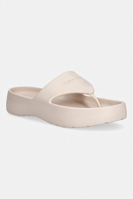 Calvin Klein șlapi pentru femei ONE PIECE EVA FLIP FLOP THONG bej HW0HW02957