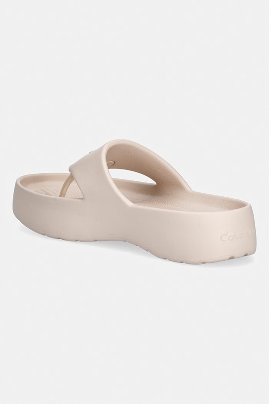 Încălțăminte Calvin Klein șlapi pentru femei ONE PIECE EVA FLIP FLOP THONG HW0HW02957 bej