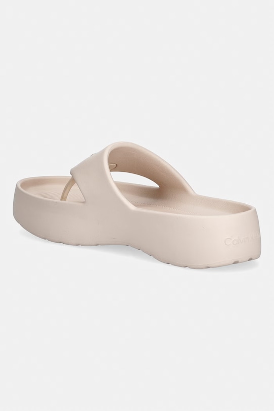 Încălțăminte Calvin Klein șlapi pentru femei ONE PIECE EVA FLIP FLOP THONG HW0HW02957 bej