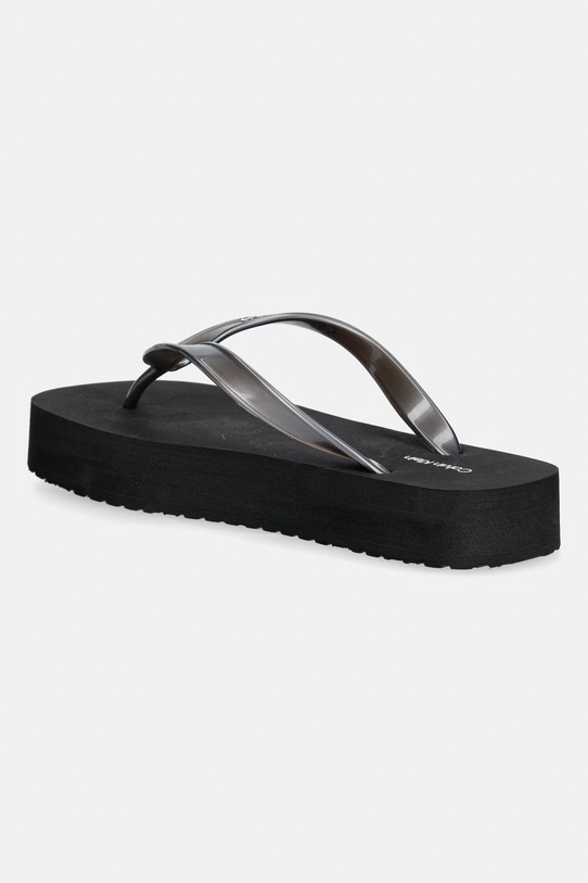 Încălțăminte Calvin Klein șlapi de damă FLATFORM FLIP FLOP MET TPU HW0HW03120 negru