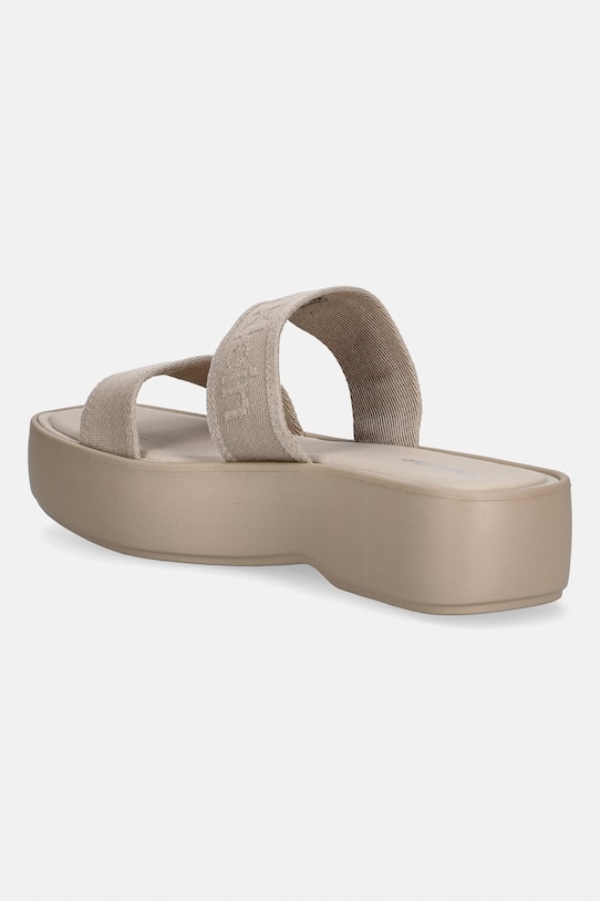 Încălțăminte Calvin Klein papuci de damă FLATFORM SNDL WEBBING HW0HW02878 bej
