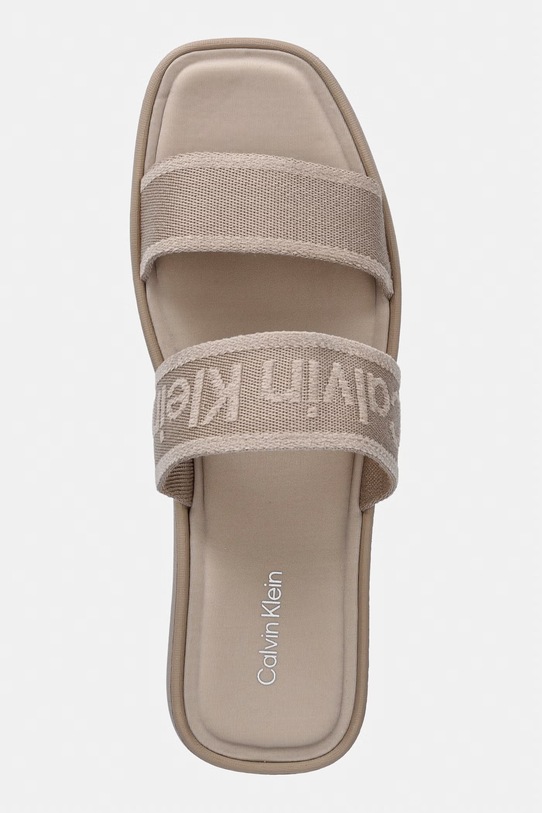 Calvin Klein šľapky dámske FLATFORM SNDL WEBBING béžová HW0HW02878