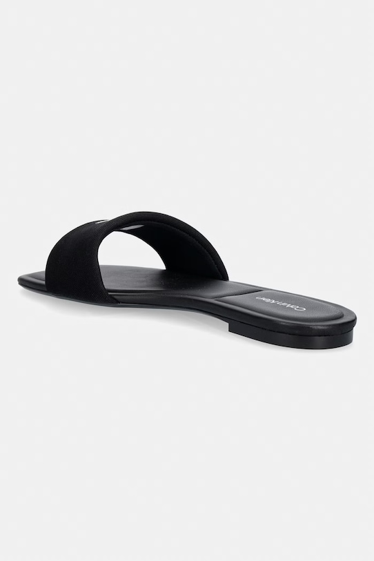 Încălțăminte Calvin Klein papuci de damă SQUARE FLAT SNDL CANVAS HW HW0HW03129 negru
