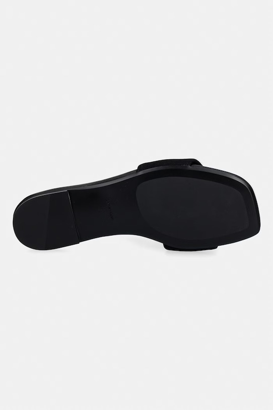 Calvin Klein papuci de damă SQUARE FLAT SNDL CANVAS HW HW0HW03129 negru