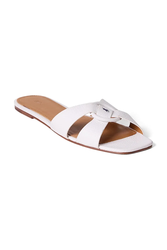 Polo Ralph Lauren klapki skórzane Plo Rng Br Sandal 818955858004.100 biały SS26