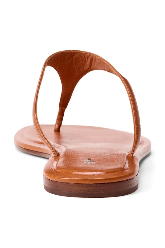 Boty Kožené žabky Polo Ralph Lauren Ply Thng Snd 818P08374002.200 hnědá