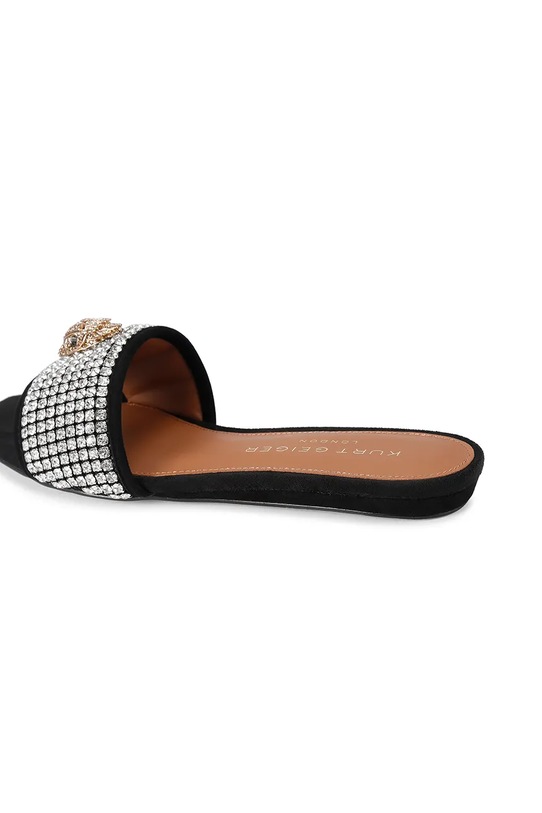 Шкіряні шльопанці Kurt Geiger London Kensington C Flat Sandal 5382209209 срібний