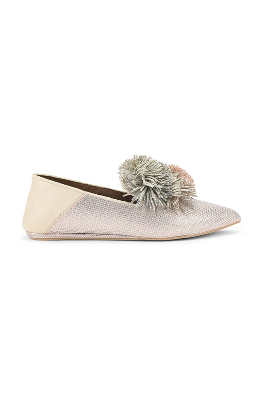Kurt Geiger London mokasyny zamszowe Pom Pom Point Slip On płaski beżowy 5388365209