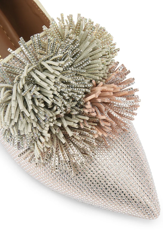 Obuwie Kurt Geiger London mokasyny zamszowe Pom Pom Point Slip On 5388365209 beżowy