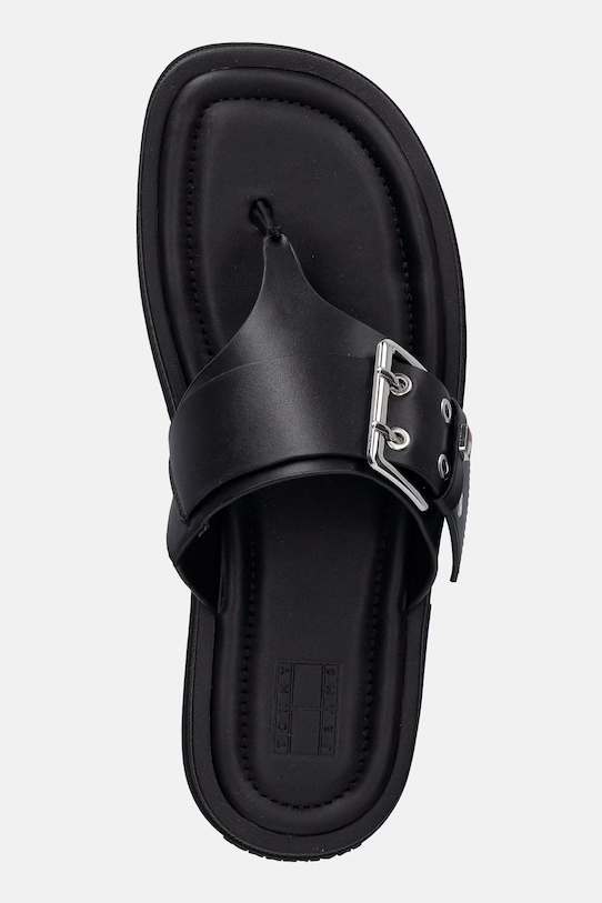 Tommy Jeans șlapi pentru femei TJW BUCKLE SANDAL negru EN0EN02948