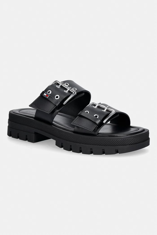 Tommy Jeans pantofle dámské TJW BUCKLE STRAPS SANDAL černá EN0EN02966