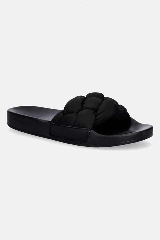 Tommy Jeans klapki damskie TJW BRAIDED SLIDES czarny EN0EN02975