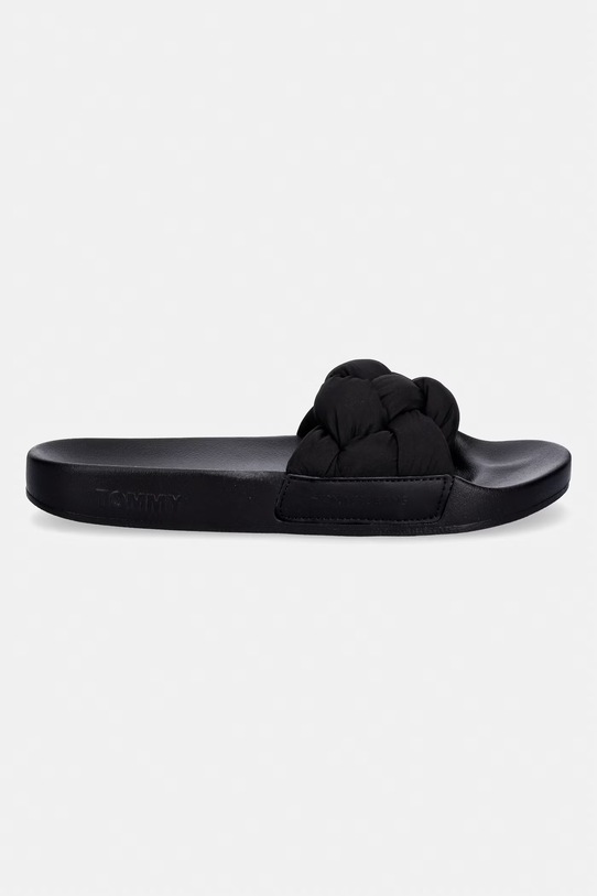 Tommy Jeans klapki damskie TJW BRAIDED SLIDES EN0EN02975 czarny SS26