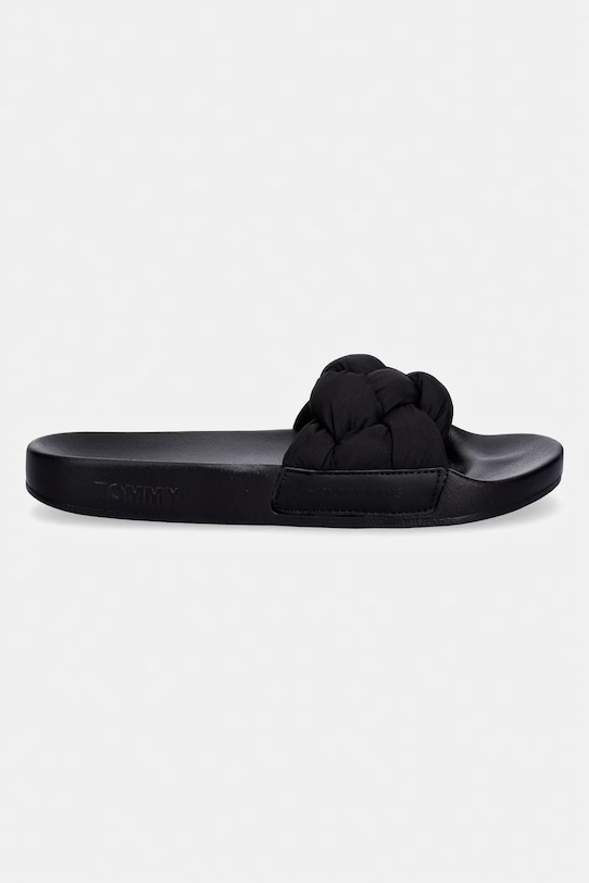 Tommy Jeans klapki damskie TJW BRAIDED SLIDES EN0EN02975 czarny SS26