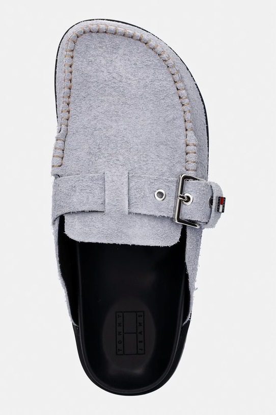 Tommy Jeans šľapky mules dámske semišové TJW COMFORT SUEDE MULE modrá EN0EN03038