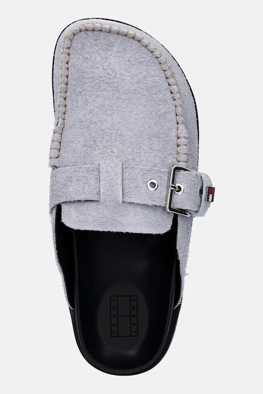 Tommy Jeans šľapky mules dámske semišové TJW COMFORT SUEDE MULE modrá EN0EN03038