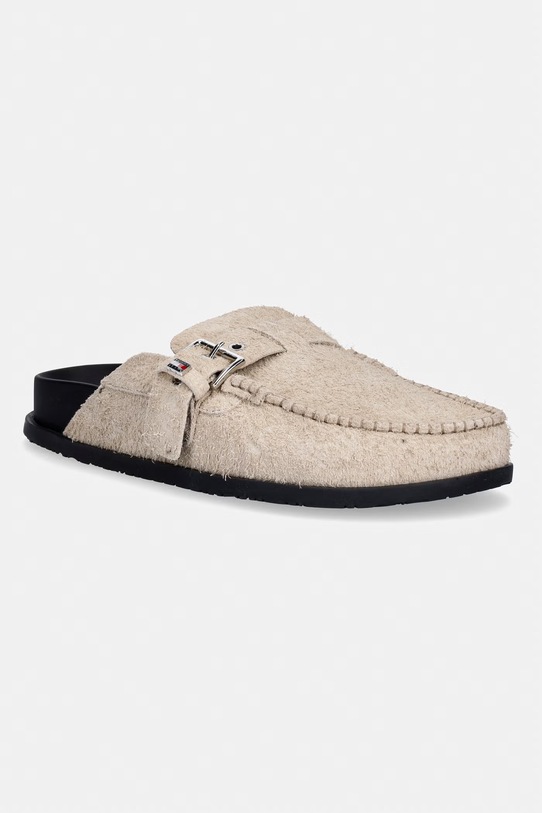 Tommy Jeans natikače za žene od brušene kože TJW COMFORT SUEDE MULE bež EN0EN03038
