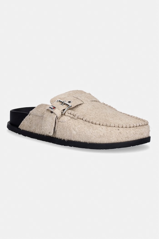 Tommy Jeans natikače za žene od brušene kože TJW COMFORT SUEDE MULE bež EN0EN03038