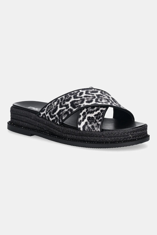 Dkny klapki Berris tekstylny czarny K1699064.4BQ