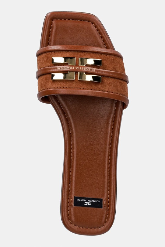 Замшеві шльопанці Elisabetta Franchi коричневий SA72L61E2.027